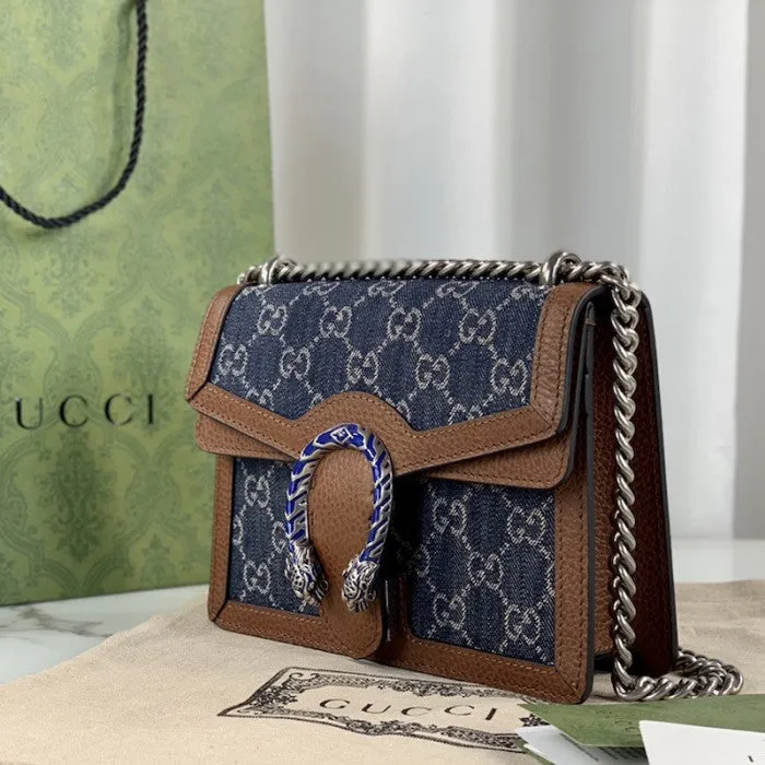 Gucci Mini Dionysus Shoulder Bag in Blue Denim