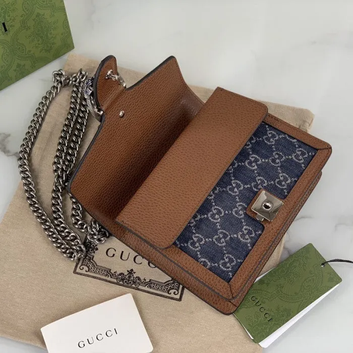 Gucci Mini Dionysus Shoulder Bag in Blue Denim