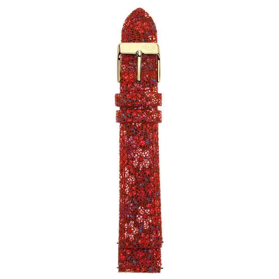GV2 18mm Floral Pattern Leather Strap
