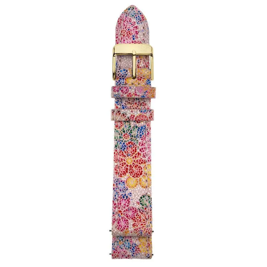 GV2 18mm Floral Pattern Leather Strap