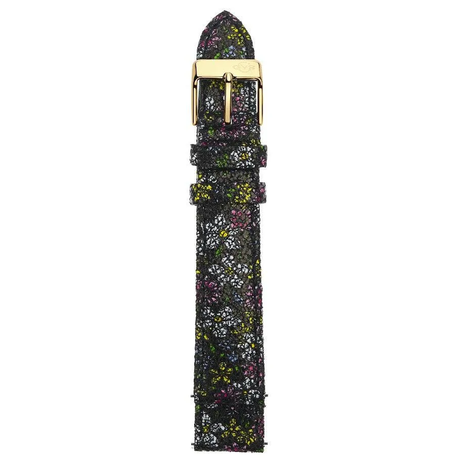 GV2 18mm Floral Pattern Leather Strap