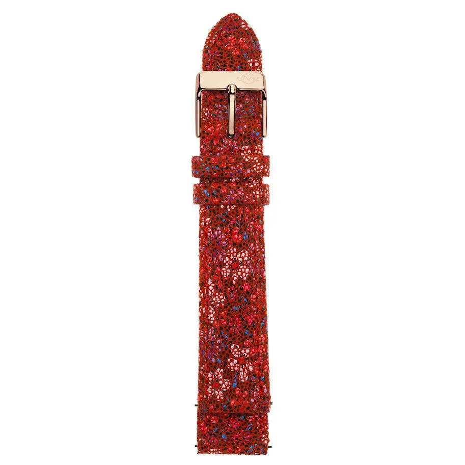 GV2 18mm Floral Pattern Leather Strap