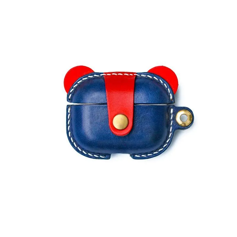 Handmade Green Leather AirPods Pro Case with Wristlet Strap Custom Leather AirPods Pro Case Airpod Case Cover