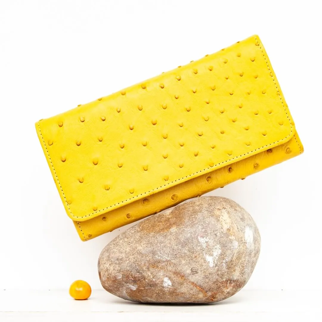 Handmade Ladies Zip Wallet Genuine Ostrich