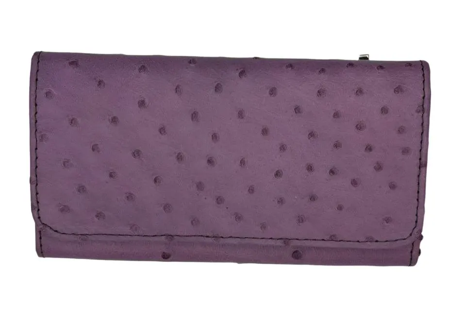 Handmade Ladies Zip Wallet Genuine Ostrich