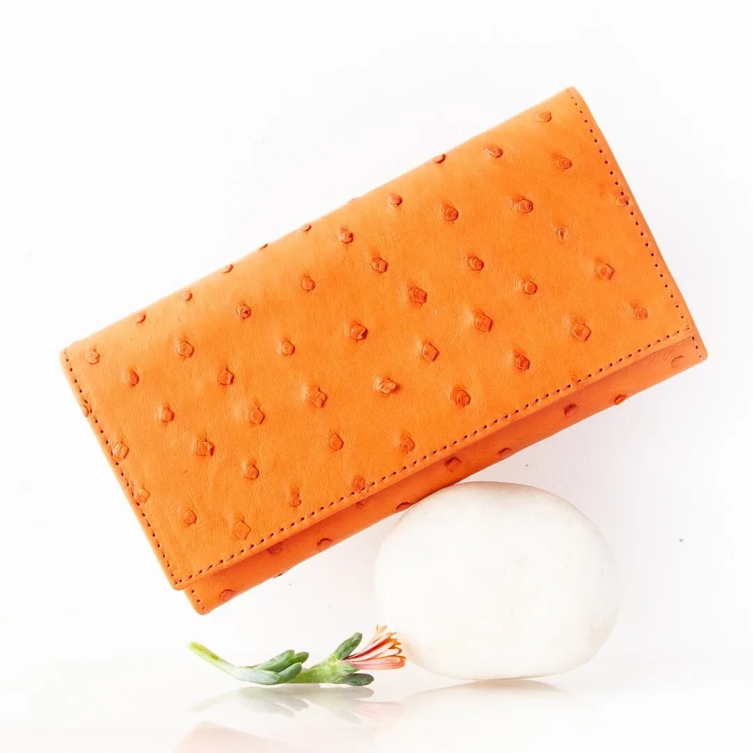 Handmade Ladies Zip Wallet Genuine Ostrich