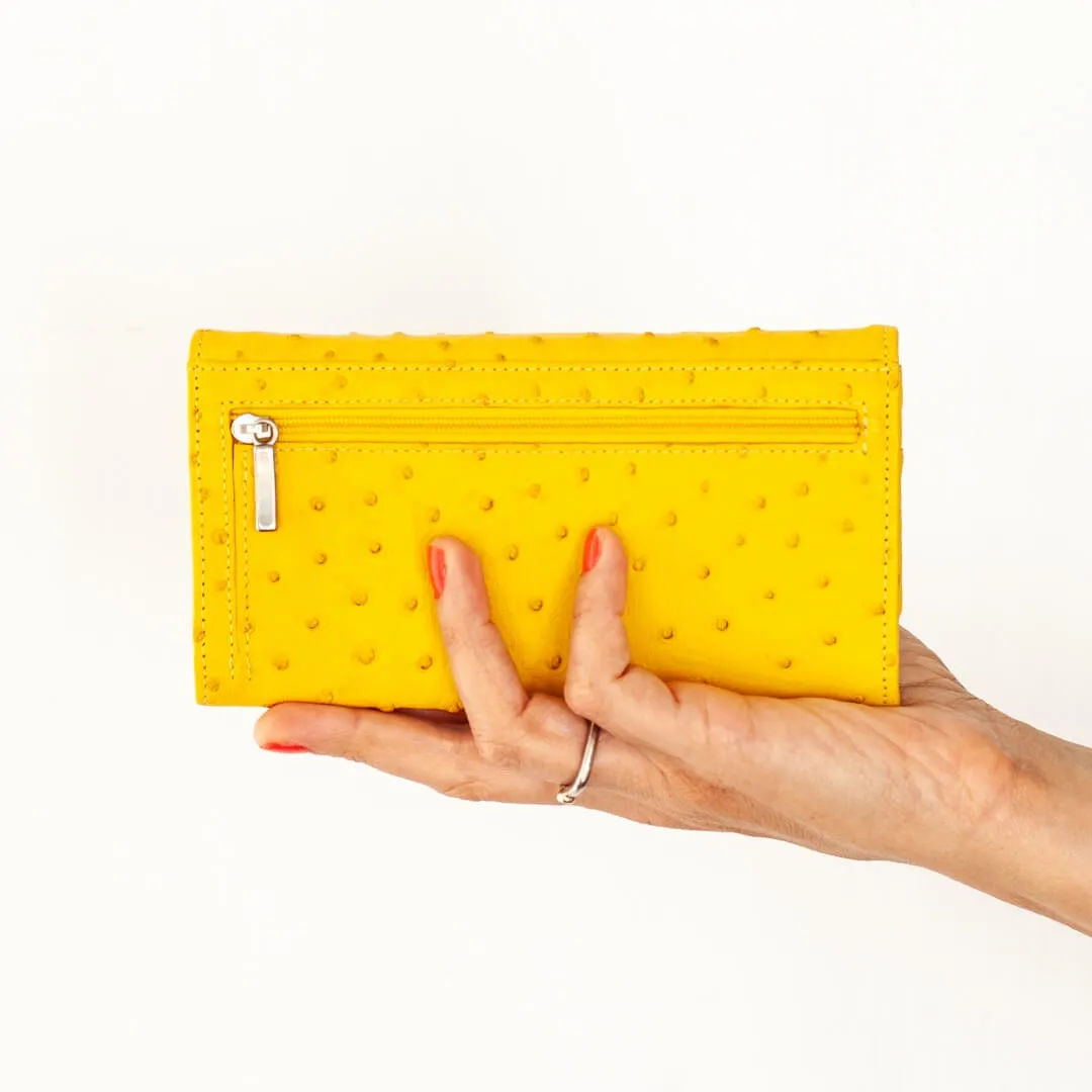 Handmade Ladies Zip Wallet Genuine Ostrich