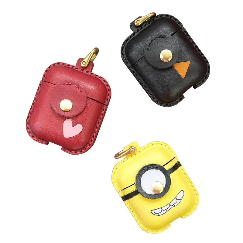 Handmade Leather AirPods 1,2 Cases with Wristlet Strap Leather AirPods Cases Airpod Case Cover