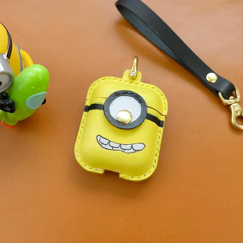Handmade Leather AirPods 1,2 Cases with Wristlet Strap Leather AirPods Cases Airpod Case Cover