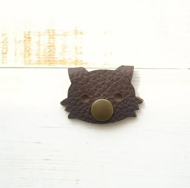 Handmade Leather Cute Cord Organizer Earbud Case Personalized Monogrammed Gift Custom Wallet Women Cord Taco
