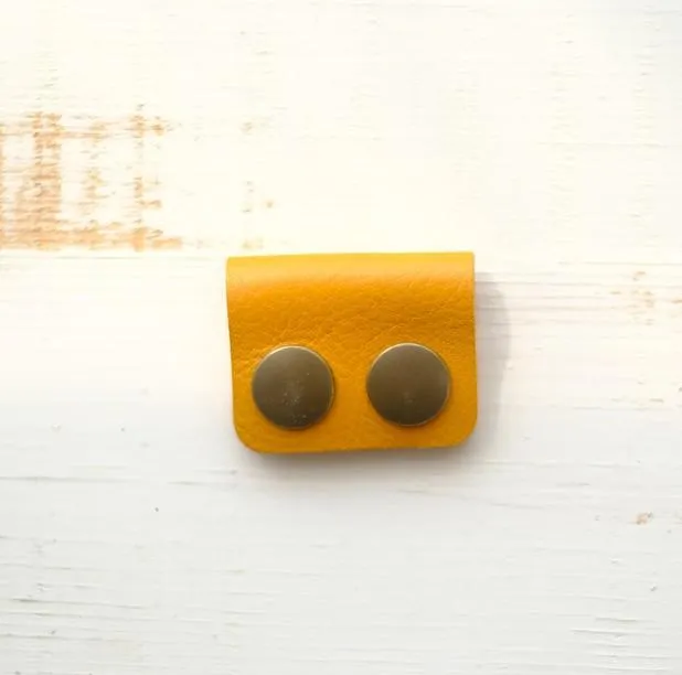 Handmade Leather Cute Cord Organizer Earbud Case Personalized Monogrammed Gift Custom Wallet Women Cord Taco