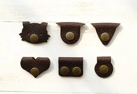 Handmade Leather Cute Cord Organizer Earbud Case Personalized Monogrammed Gift Custom Wallet Women Cord Taco