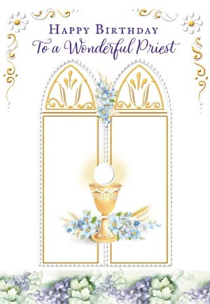 Happy Birthday To A Wonderful Priest Greeting Card