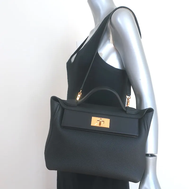 Hermes 24/24 Bag 29 Black Togo Leather Gold Hardware NEW