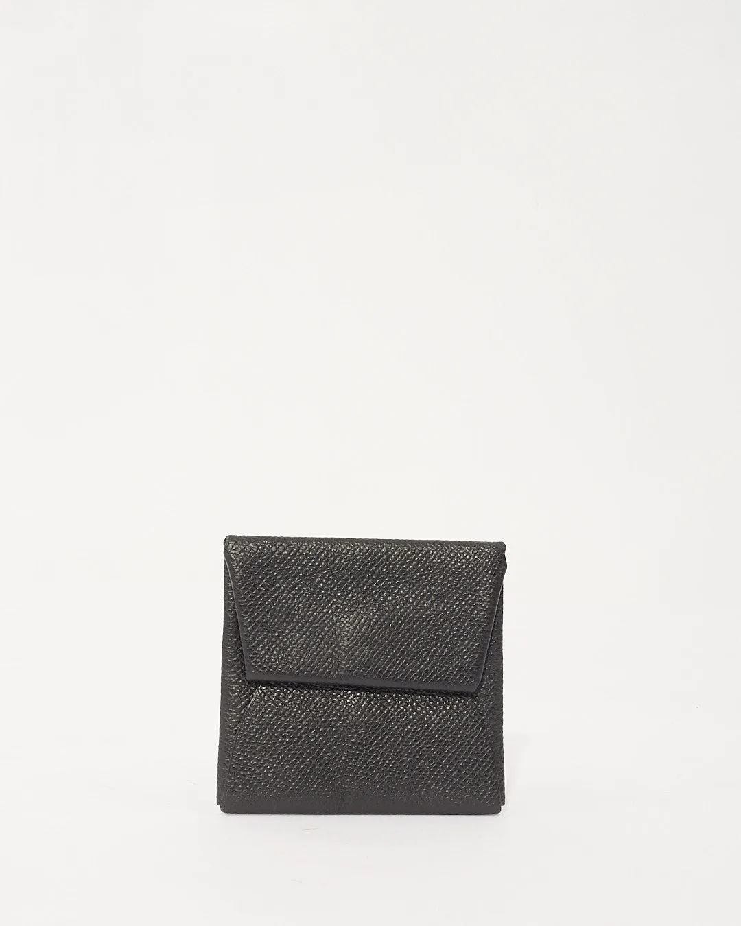Hermes Black Leather Bastia Coin Purse