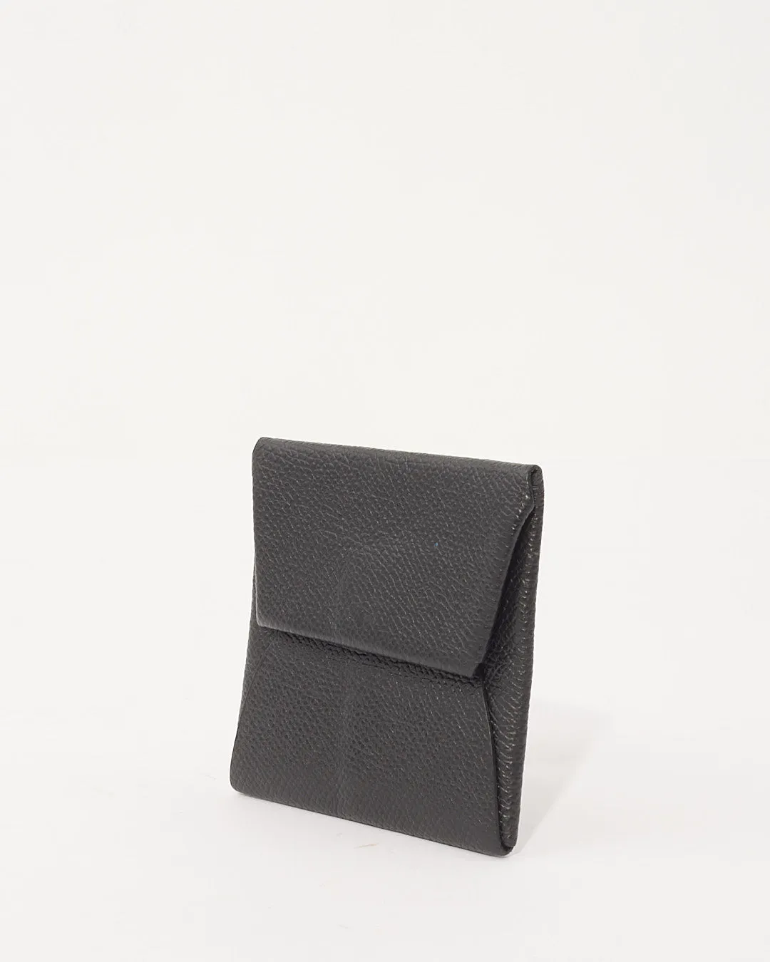 Hermes Black Leather Bastia Coin Purse