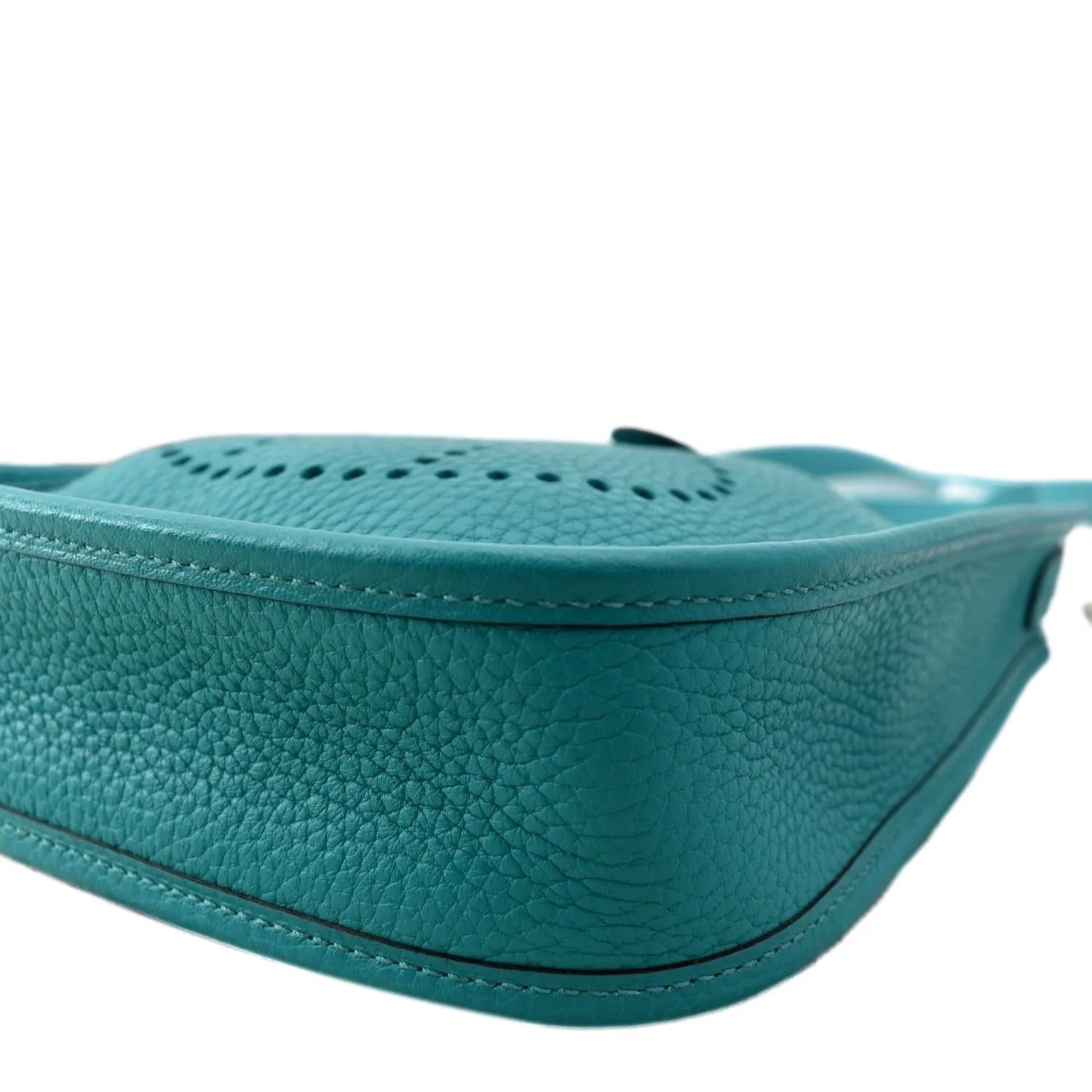 HERMES Evelyne TPM Clemence Leather Crossbody Bag Teal
