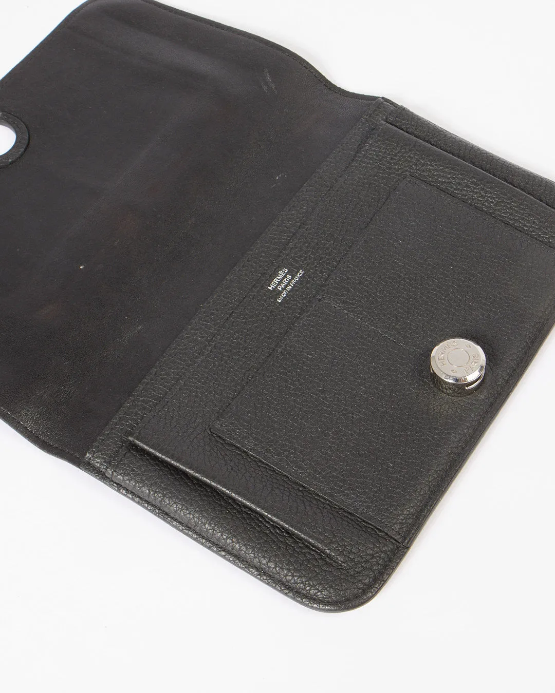 Hermès Black Clemence Dogon Duo Wallet