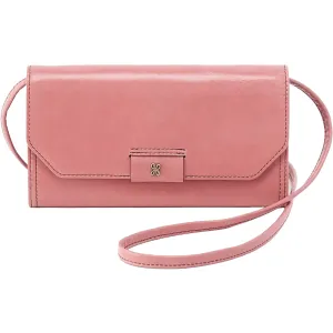 Hobo Romy Wallet Crossbody Rose Polished Leather