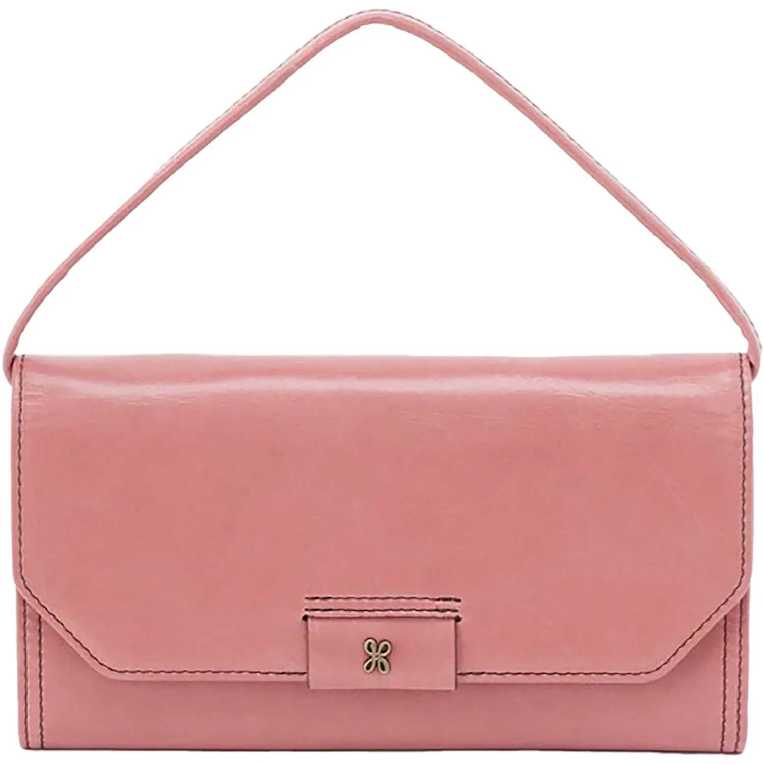 Hobo Romy Wallet Crossbody Rose Polished Leather
