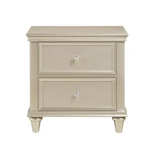 Homelegance Celandine 2 Drawer Nightstand in Silver 1928-4