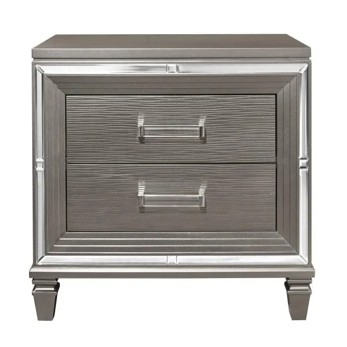Homelegance Tamsin Nightstand in Silver Grey Metallic 1616-4
