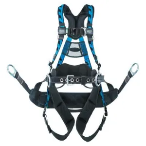 Honeywell AirCore Tower Climb Harness w/ Bosun Chair, Front & Side D-Rings, Sm/Med Blue, AAT-QCBCSMB