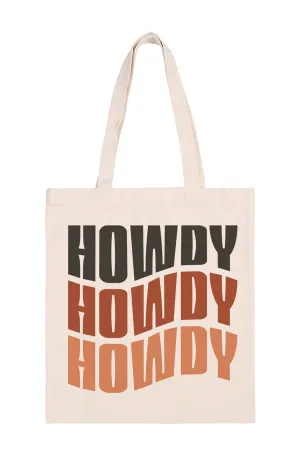 Howdy Print Minimalist Fashion Tote Bag - Pack of 6