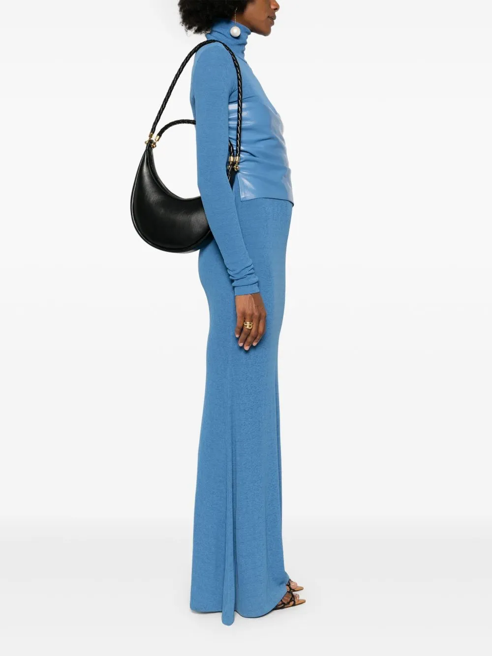 Hula hoop leather handbag