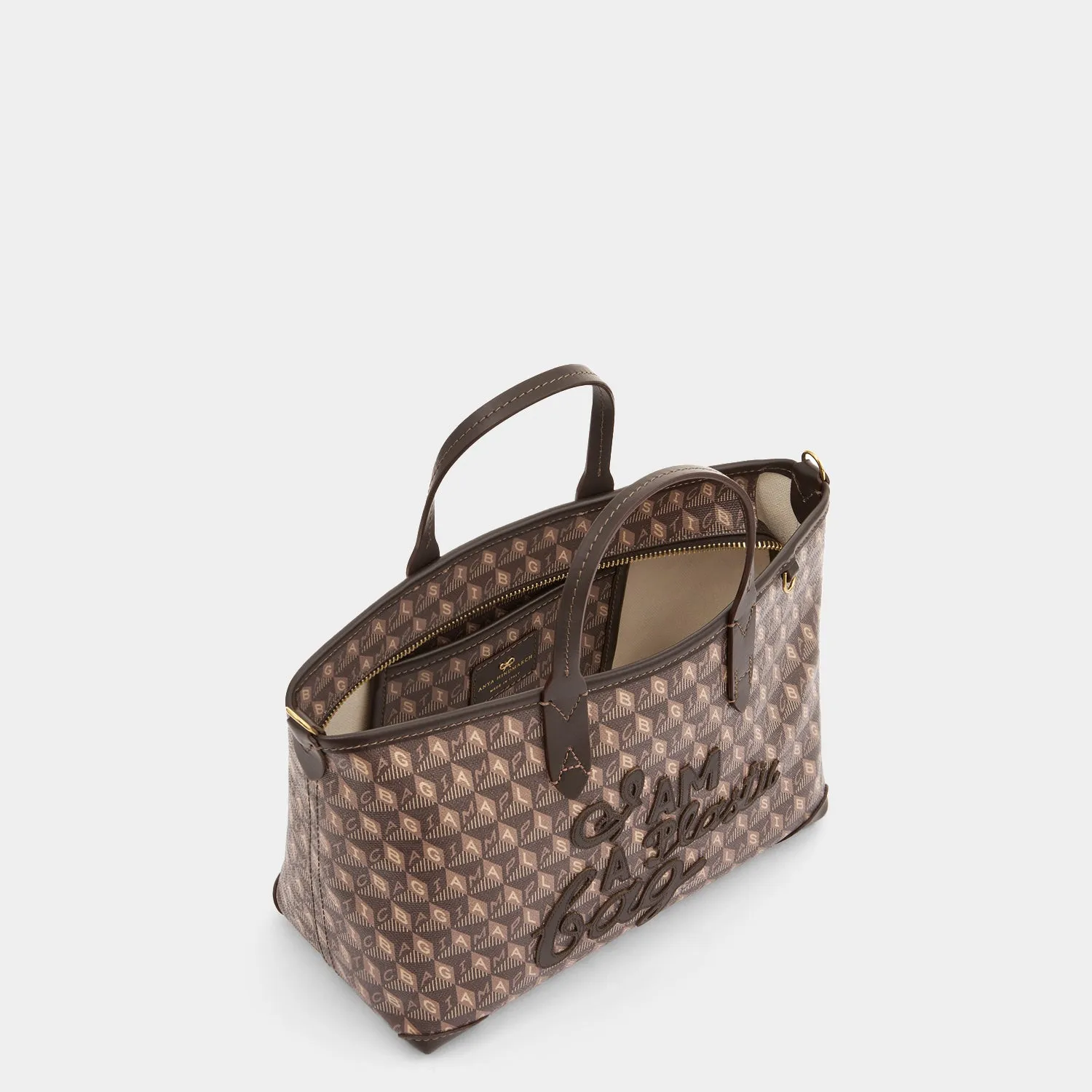 I Am A Plastic Bag XS Zipped Motif Cross-body Tote