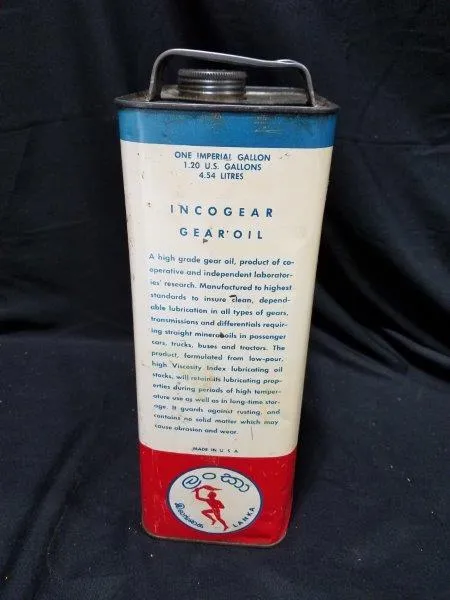 INCO Gear Oil 1.2 Gallon Full Metal Oil Can