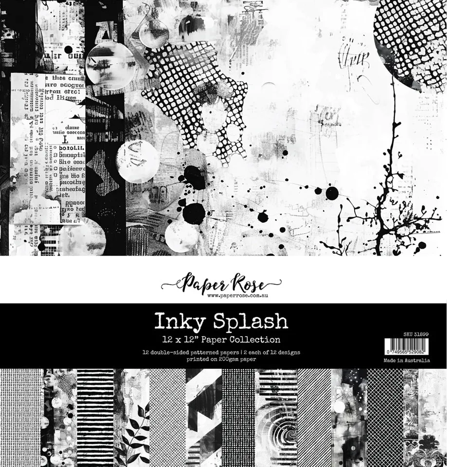 Inky Splash 12x12” Paper Pack 31898 Paper Rose