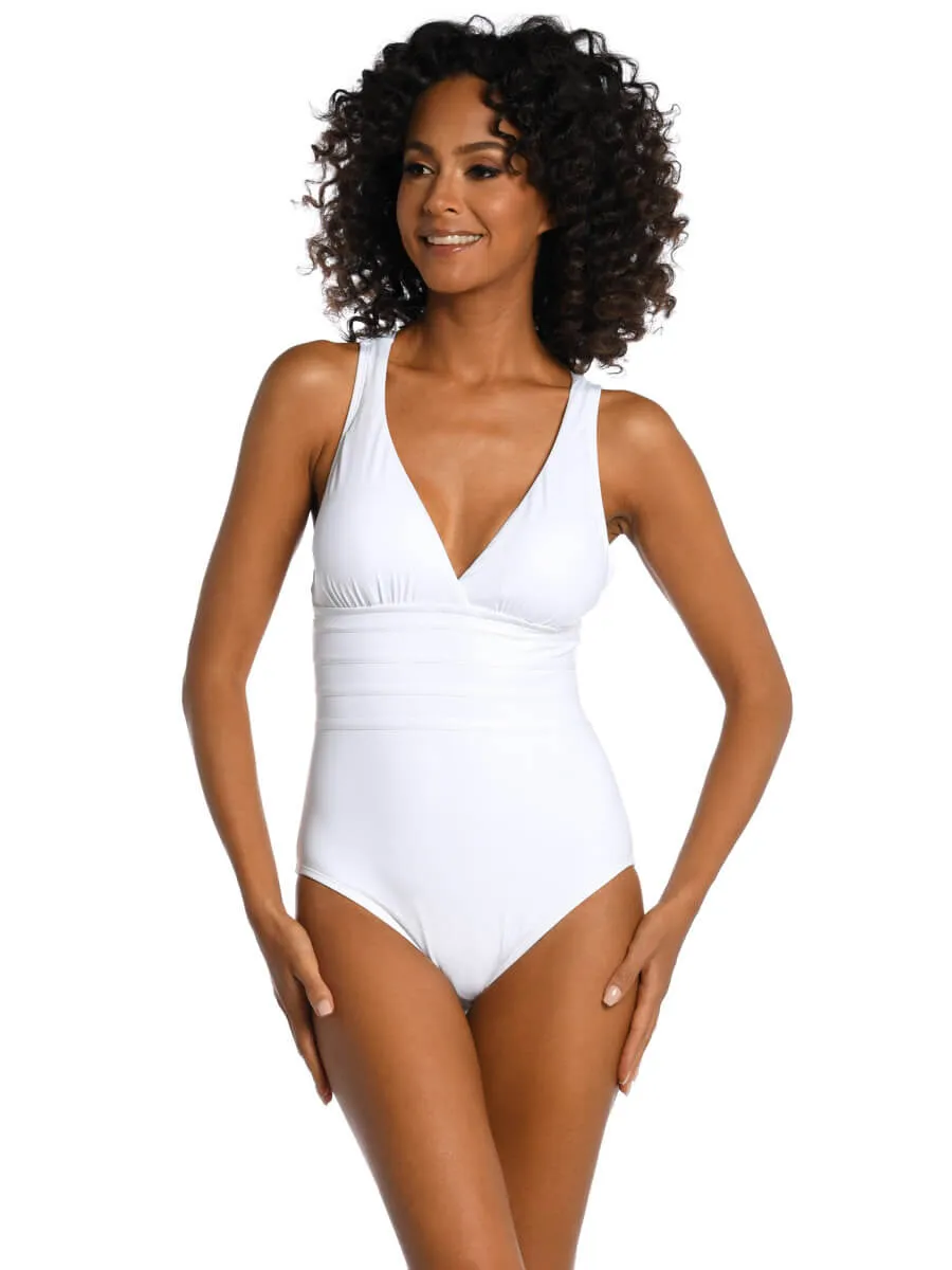 Island Goddess Crossback One Piece In White