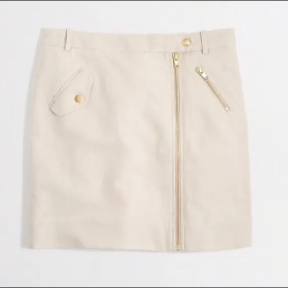 J. Crew Linen Zip Front Skirt