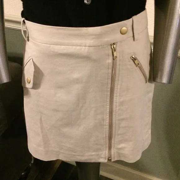 J. Crew Linen Zip Front Skirt