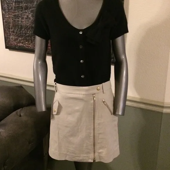 J. Crew Linen Zip Front Skirt