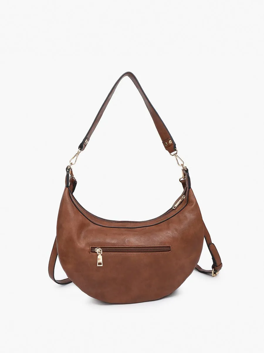 Jen & Co. - M2509 Lee Slouchy Shoulder Bag w/ Dual Zip Compartments: Sand