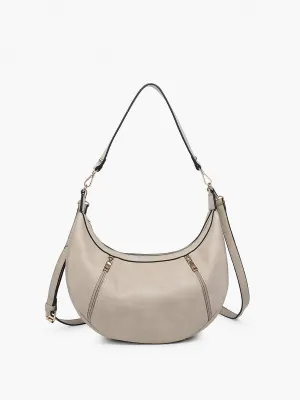 Jen & Co. - M2509 Lee Slouchy Shoulder Bag w/ Dual Zip Compartments: Sand