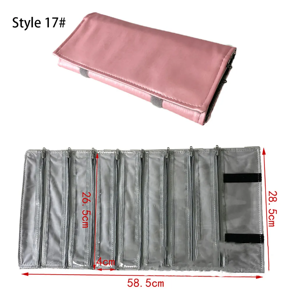 Jewelry Travel Rolls PVC Clear Windows Accessories Organizer Storage Jewelry Display Multipurpose
