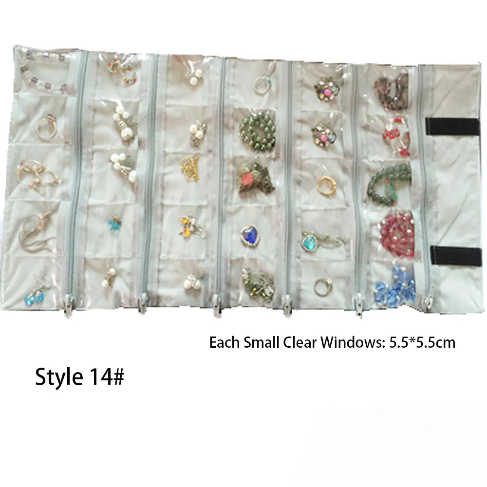 Jewelry Travel Rolls PVC Clear Windows Accessories Organizer Storage Jewelry Display Multipurpose