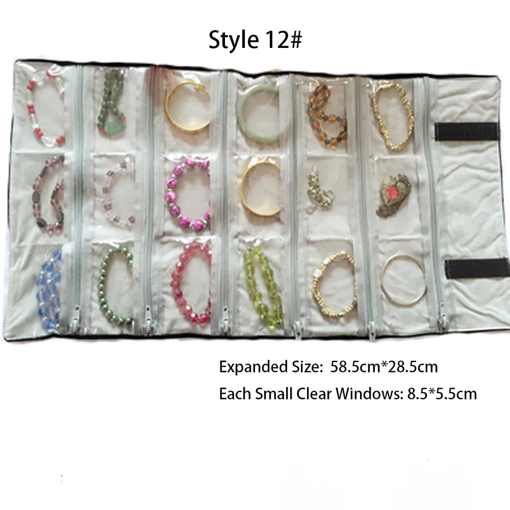 Jewelry Travel Rolls PVC Clear Windows Accessories Organizer Storage Jewelry Display Multipurpose
