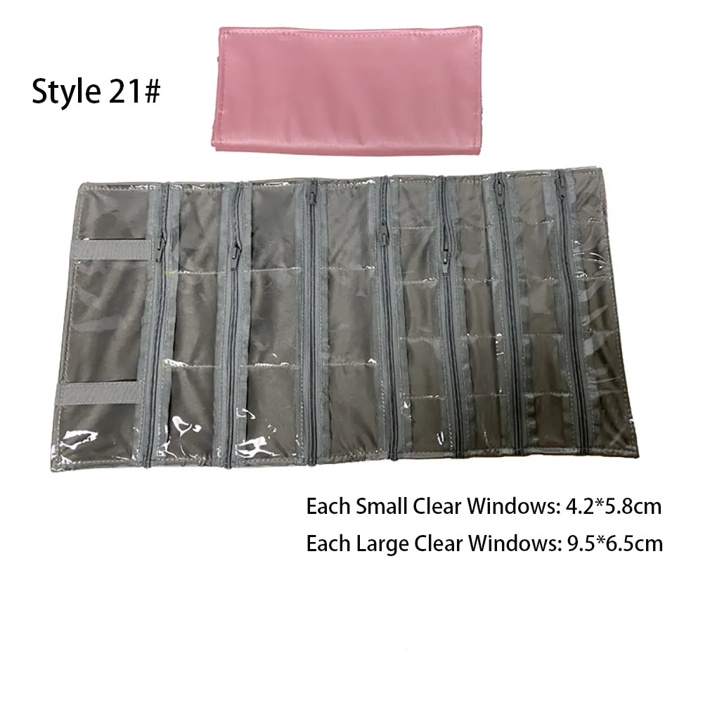 Jewelry Travel Rolls PVC Clear Windows Accessories Organizer Storage Jewelry Display Multipurpose