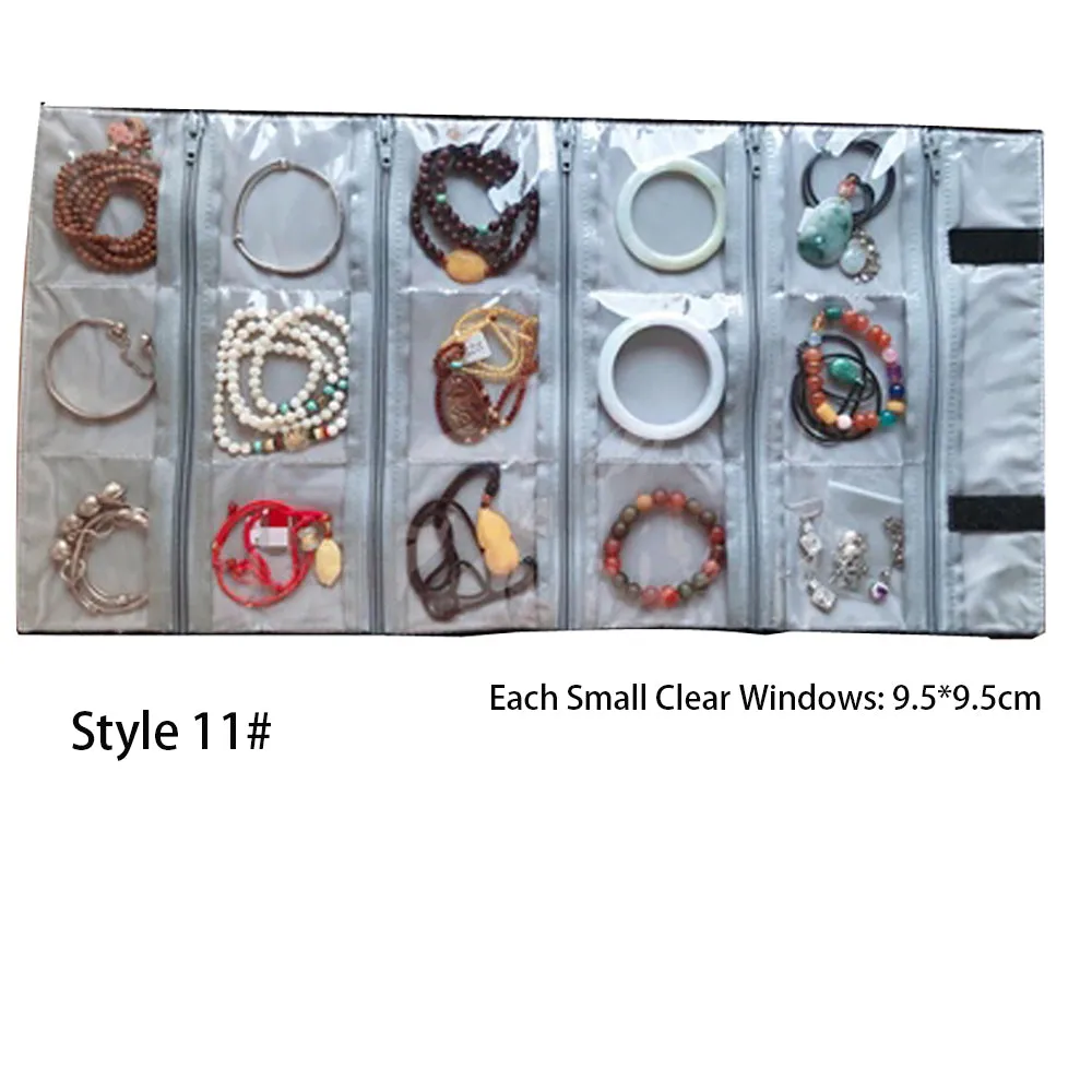 Jewelry Travel Rolls PVC Clear Windows Accessories Organizer Storage Jewelry Display Multipurpose