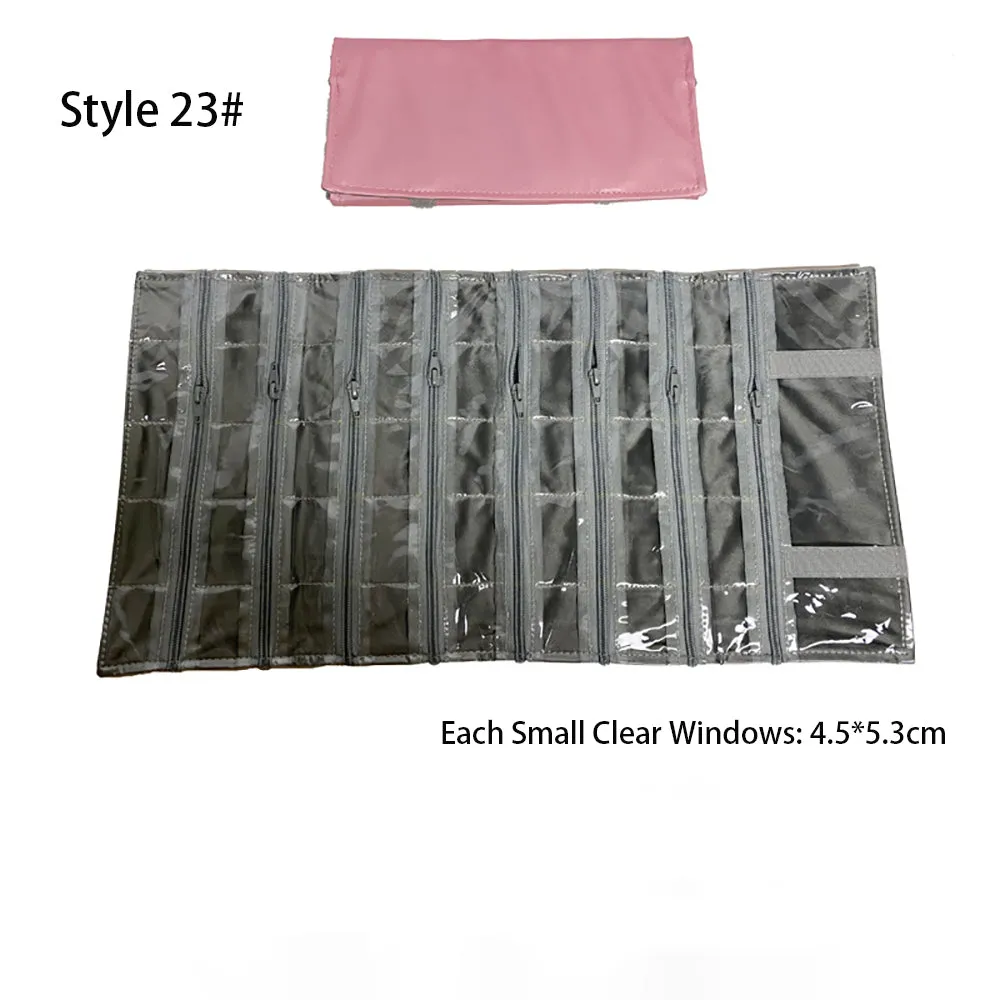 Jewelry Travel Rolls PVC Clear Windows Accessories Organizer Storage Jewelry Display Multipurpose