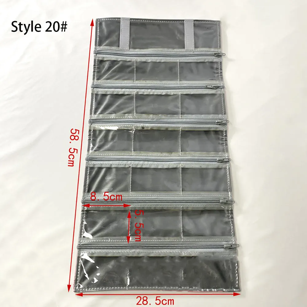 Jewelry Travel Rolls PVC Clear Windows Accessories Organizer Storage Jewelry Display Multipurpose
