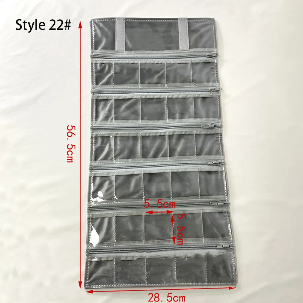Jewelry Travel Rolls PVC Clear Windows Accessories Organizer Storage Jewelry Display Multipurpose