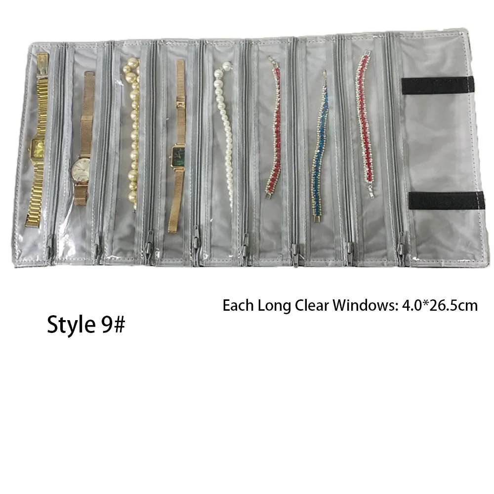 Jewelry Travel Rolls PVC Clear Windows Accessories Organizer Storage Jewelry Display Multipurpose