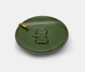 Jomon Dogu Incense Stick Holder Owl - Green