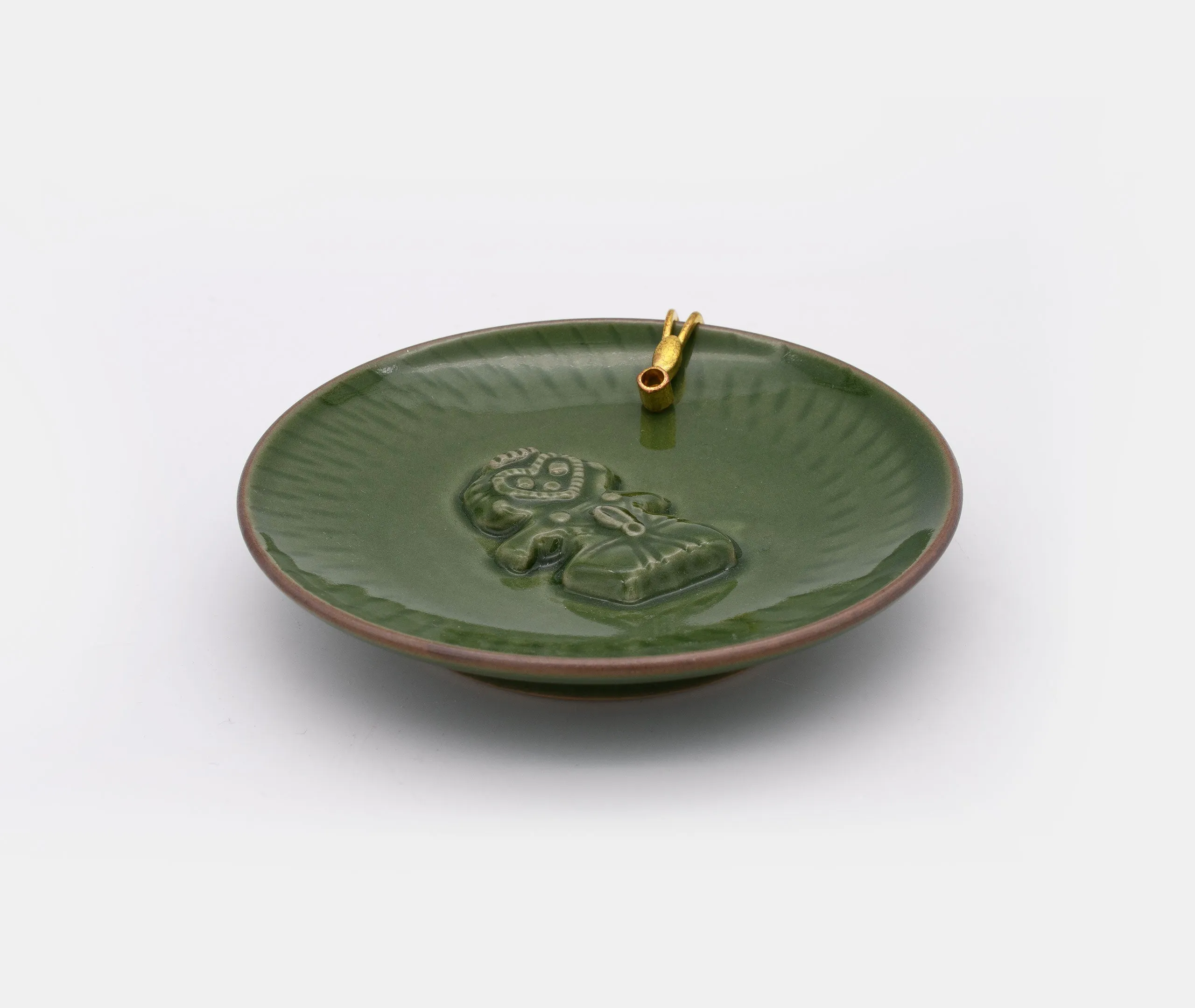 Jomon Dogu Incense Stick Holder Owl - Green