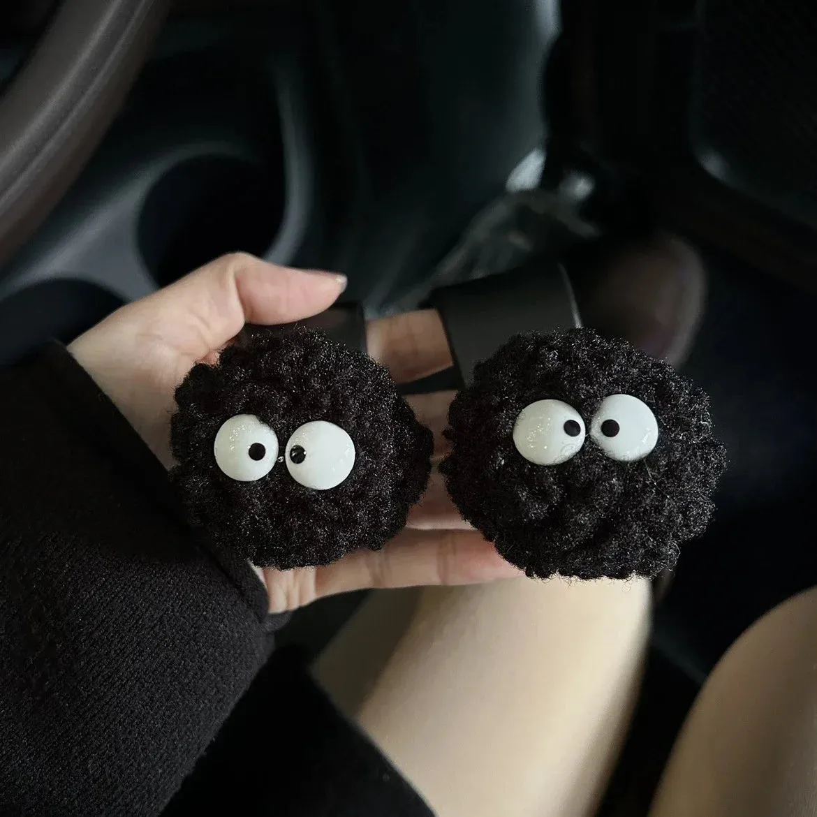 Kawaii Coal Ball Car Seat Back Hook 🌟 Cute Organizer for Food, Handbags & Clothes 🎀 Adorable Car Decor!